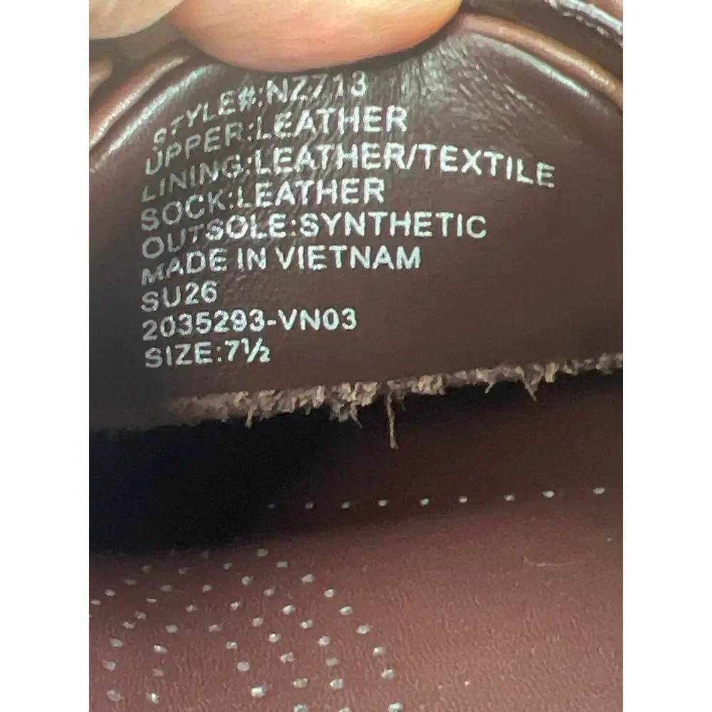Madewell Women's The Jamie Boat Shoes Comfort Leather Cherry Wood Size 7.5 NWOB